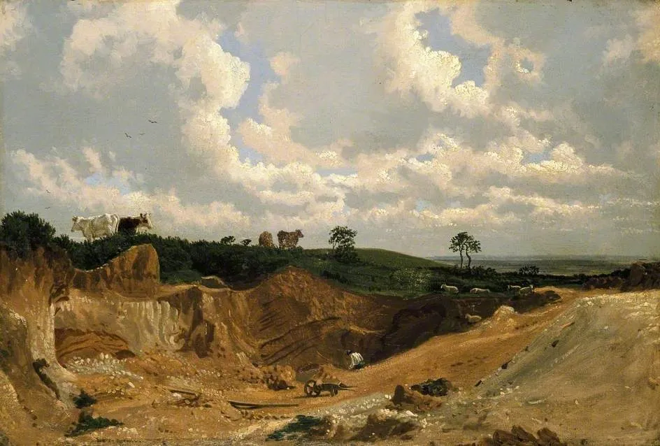 Gravel Pit on Shotover Hill, near Oxford, by William Turner, unspecified, 1818