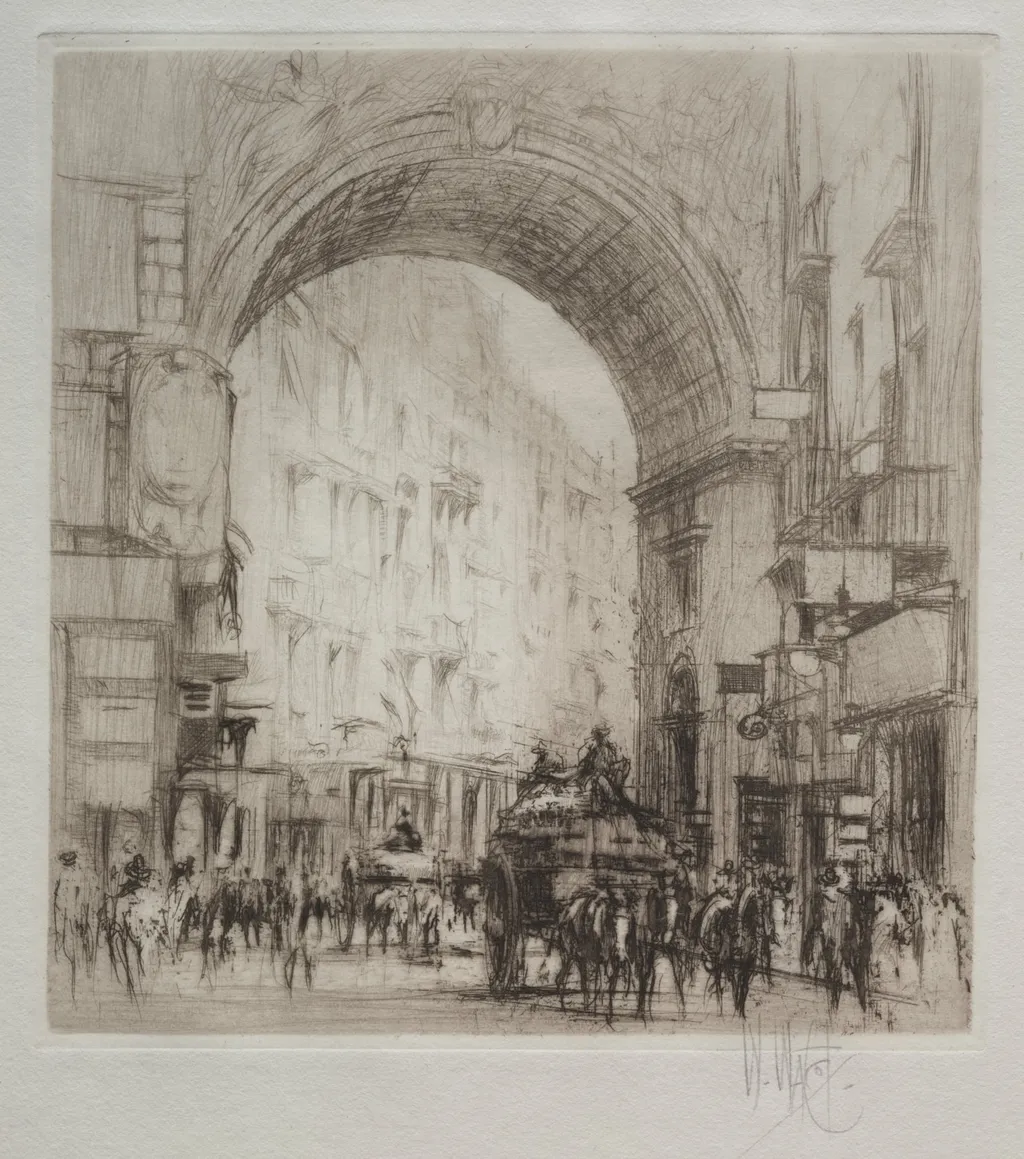 Arco San Carlo, Naples, by William Walcot, 1921