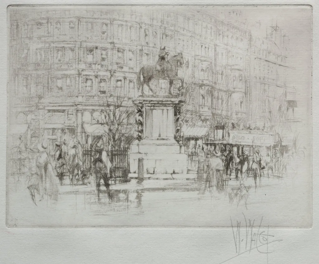 Charing Cross: The Statue of Charles I, by William Walcot, 1919