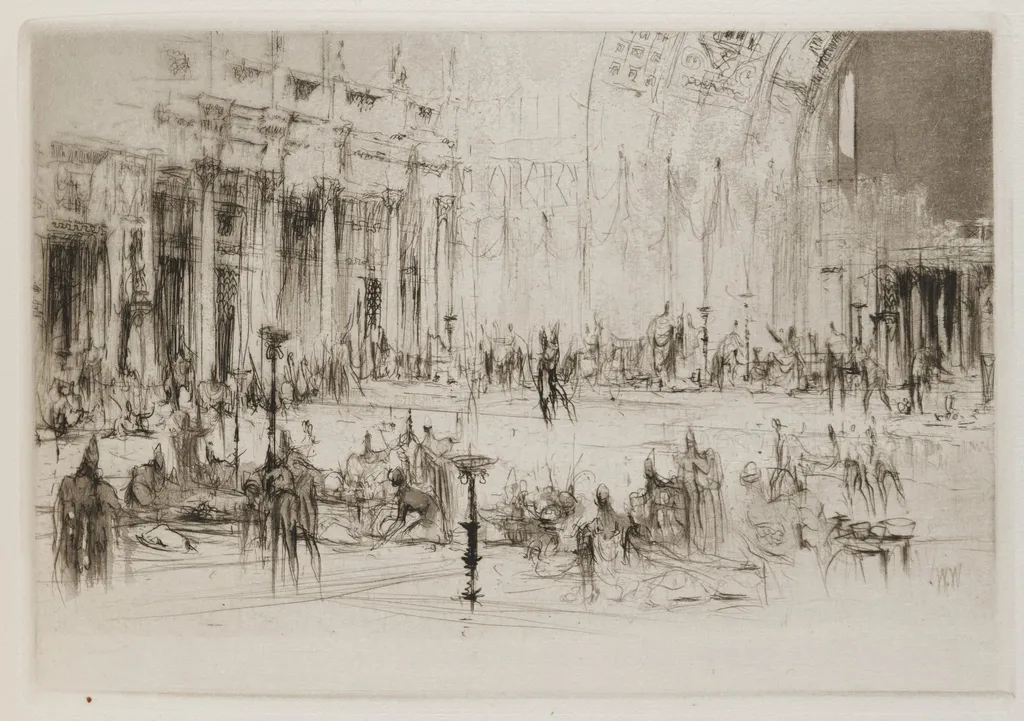 Herodias: Page 39, The guests filled the banquet hall, by William Walcot, 1928