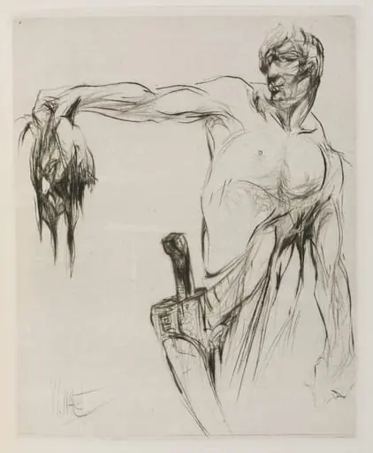 Herodias: Page 53, The head entered and mannaeus held it by the hair, at arm's length, proud from the applause