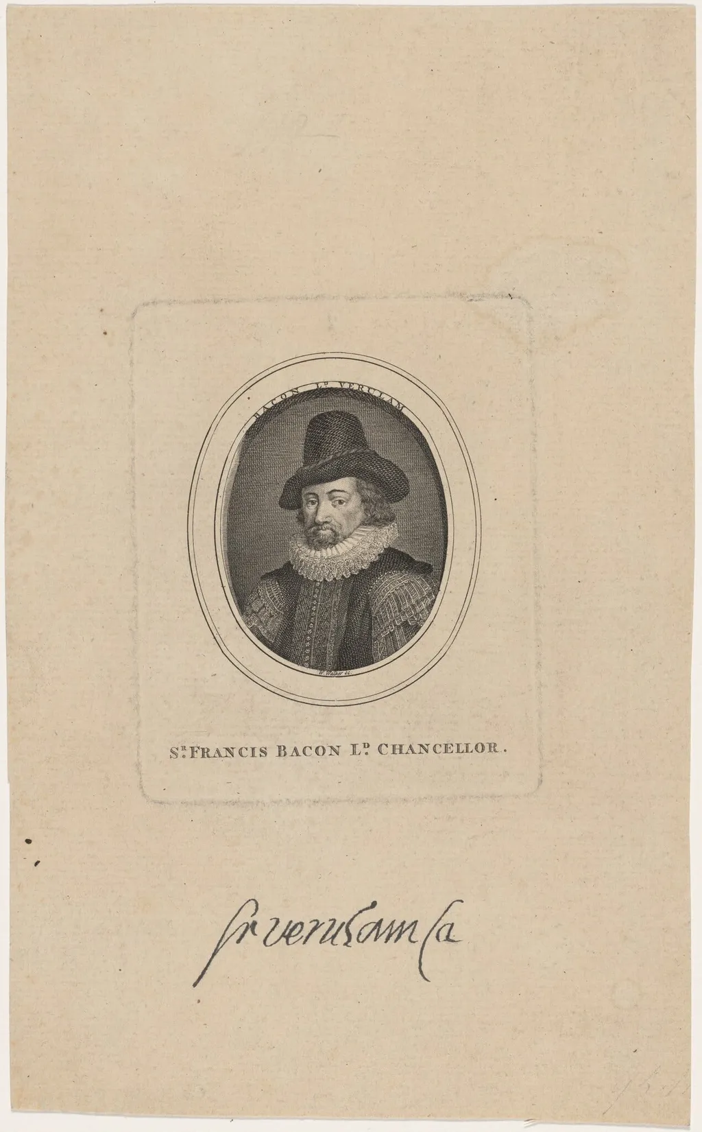 Sir Francis Bacon, Lord Chancellor, by William Walker, ink, 1829