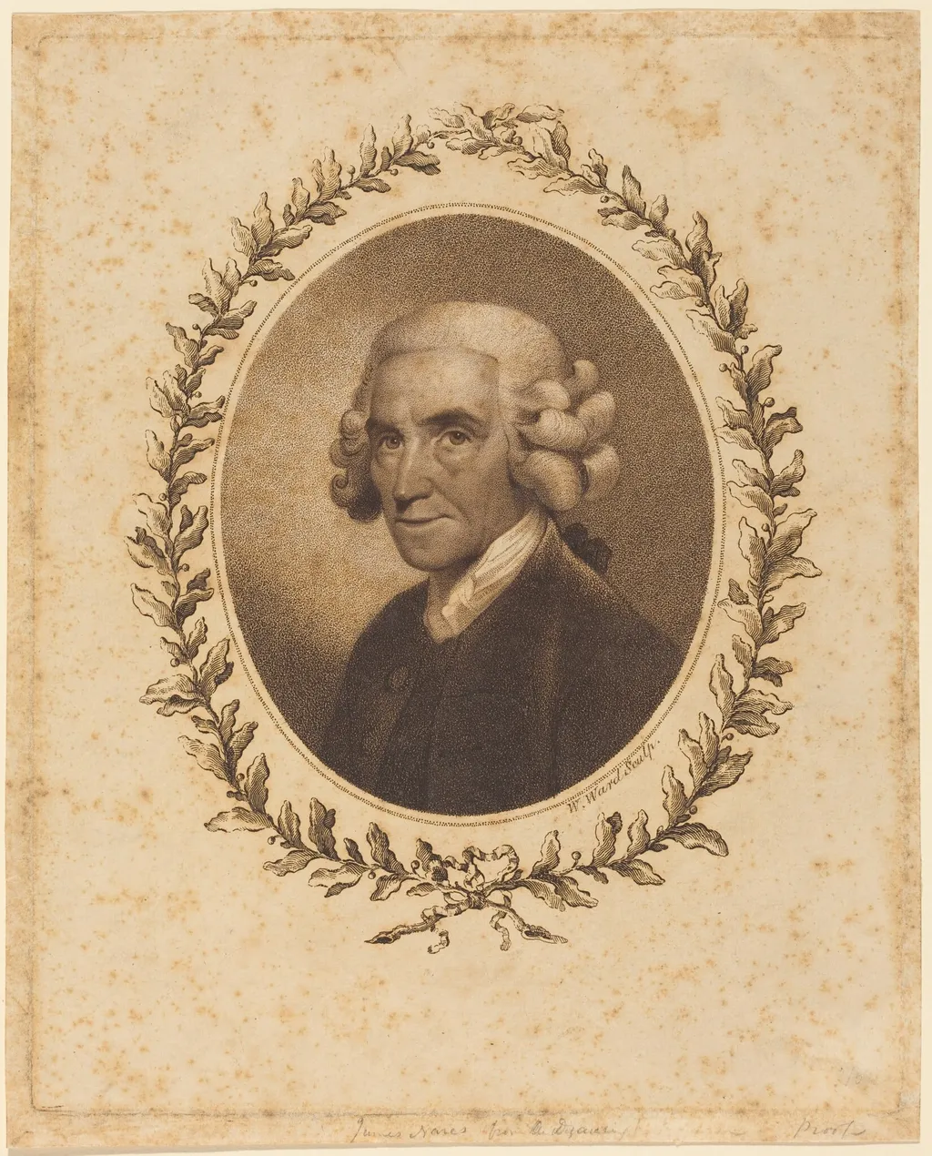 James Nares, by William Ward, ink, 1780