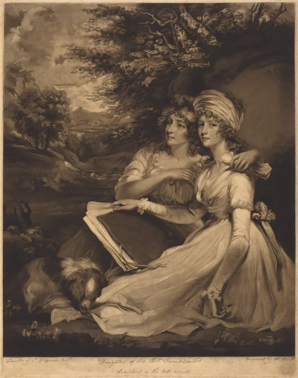 The Daughters of Sir Thomas Frankland, by William Ward, ink, 1797