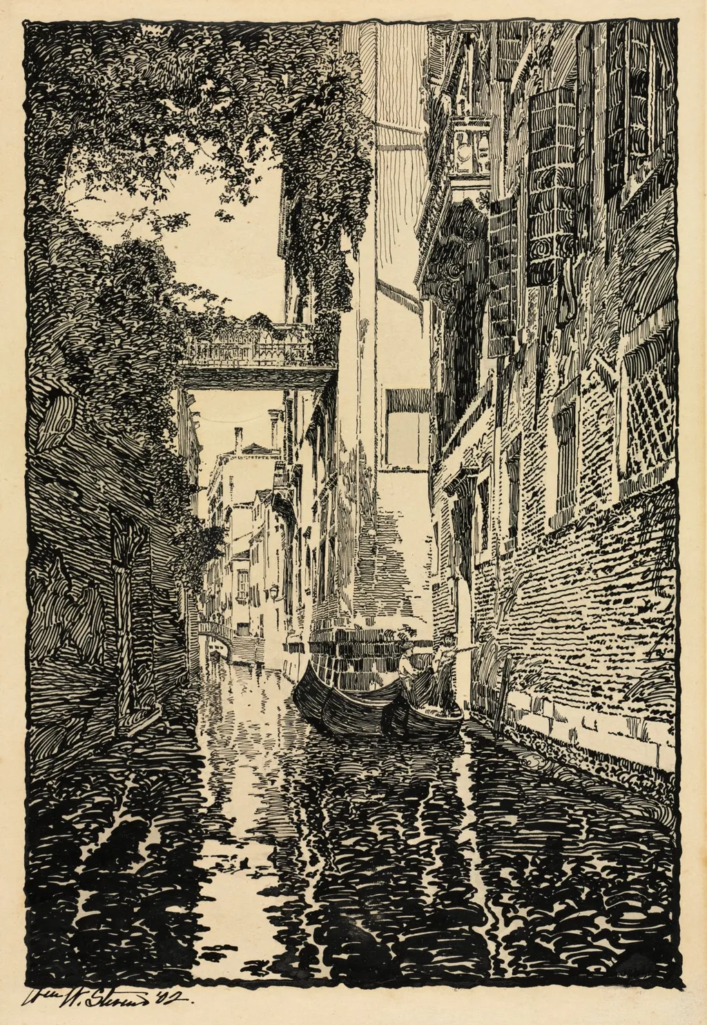 Venetian Canal, by William Wentworth Stevens, 1902