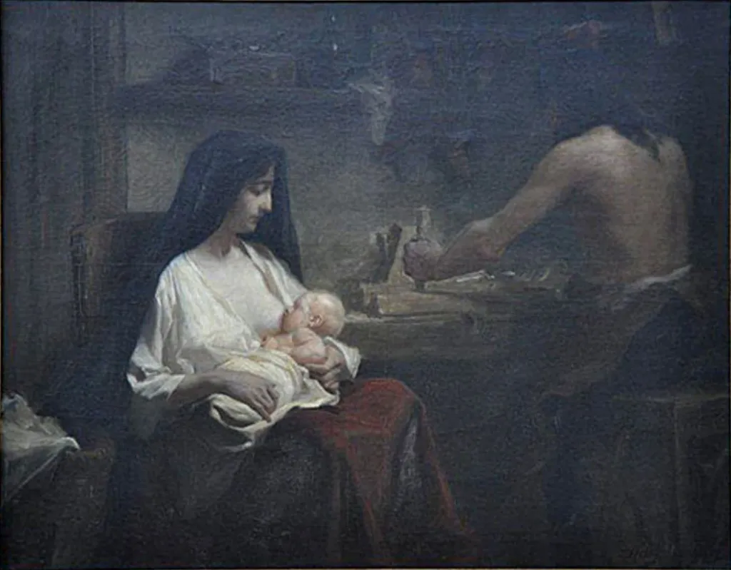 The Holy Family, by Willy Martens, oil, 1894