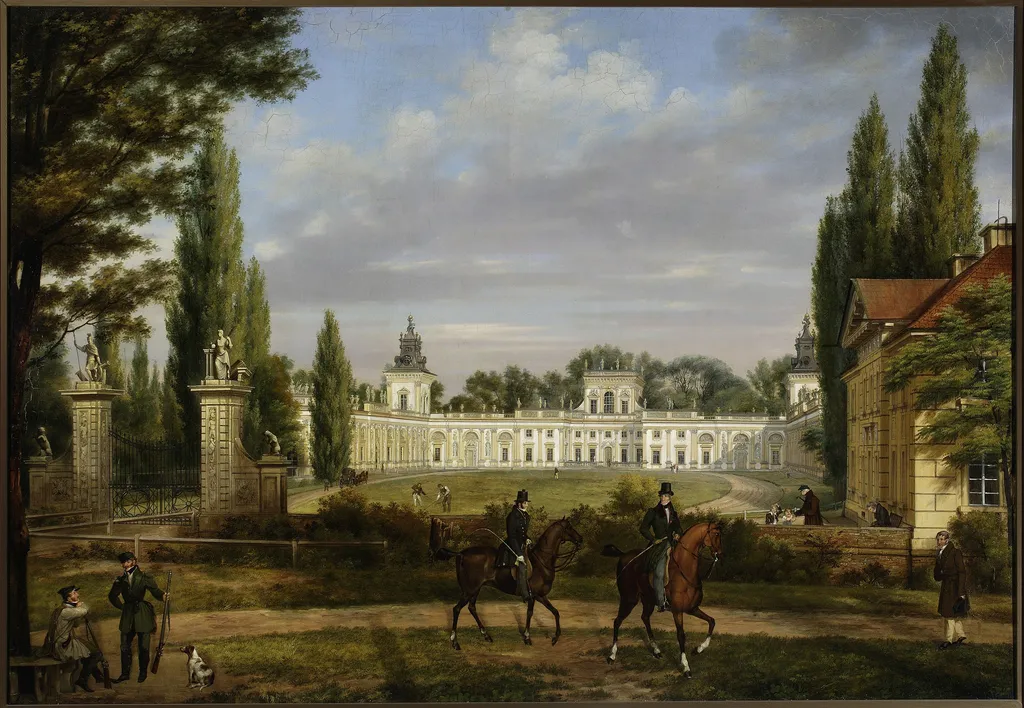 View of the Wilanów Palace from the entrance, by Wincenty Kasprzycki, oil, 1833