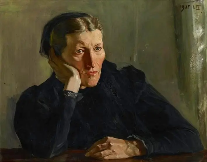 Portret matki, by Wincenty Wodzinowski
