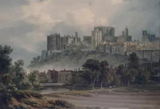 Windsor Castle from the level of the Thames