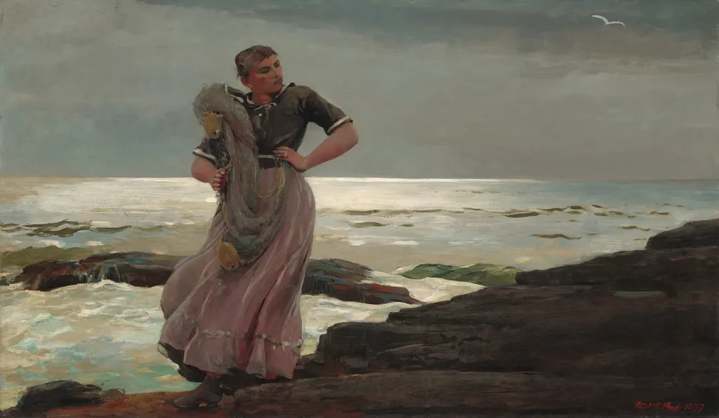 A Light on the Sea, by Winslow Homer, oil, 1897