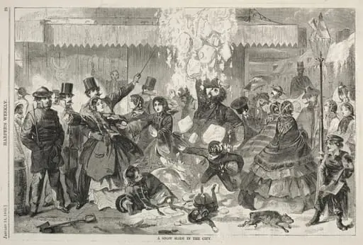 A Snow Slide in the City, by Winslow Homer
