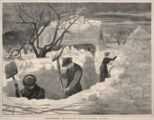 A Winter Morning, - Shovelling Out, by Winslow Homer