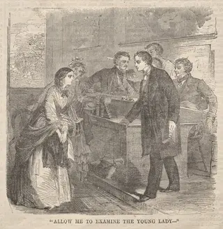 "Allow Me to Examine the Young Lady", by Winslow Homer, 1860