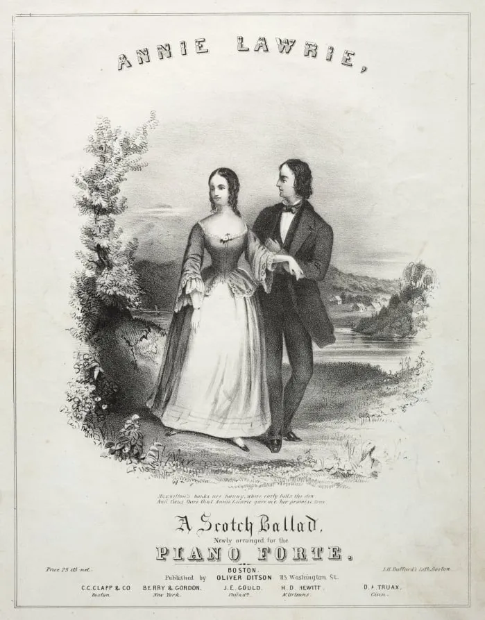 Annie Lawrie - Sheet Music Cover, by Winslow Homer, 1855