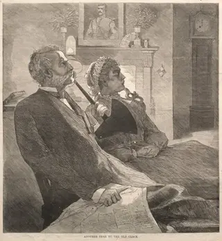 Another Year by the Old Clock, by Winslow Homer, 1870