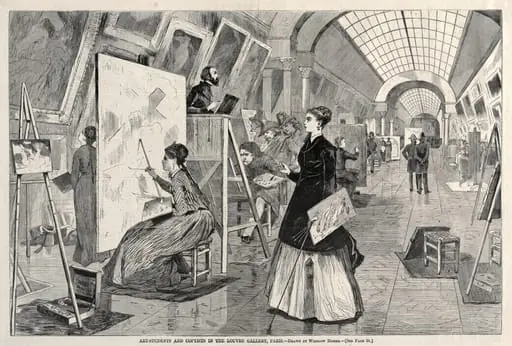 Art Students and Copyists in the Louvre Gallery, Paris, by Winslow Homer