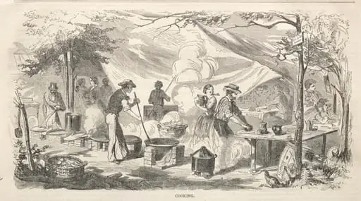 Camp Meeting Sketches: Cooking, by Winslow Homer