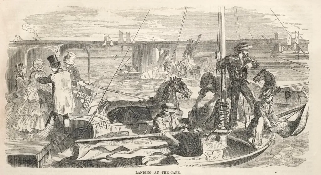 Camp Meeting Sketches: Landing at the Cape, by Winslow Homer, 1858