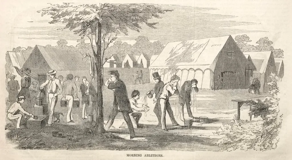 Camp Meeting Sketches: Morning Ablutions, by Winslow Homer, 1858