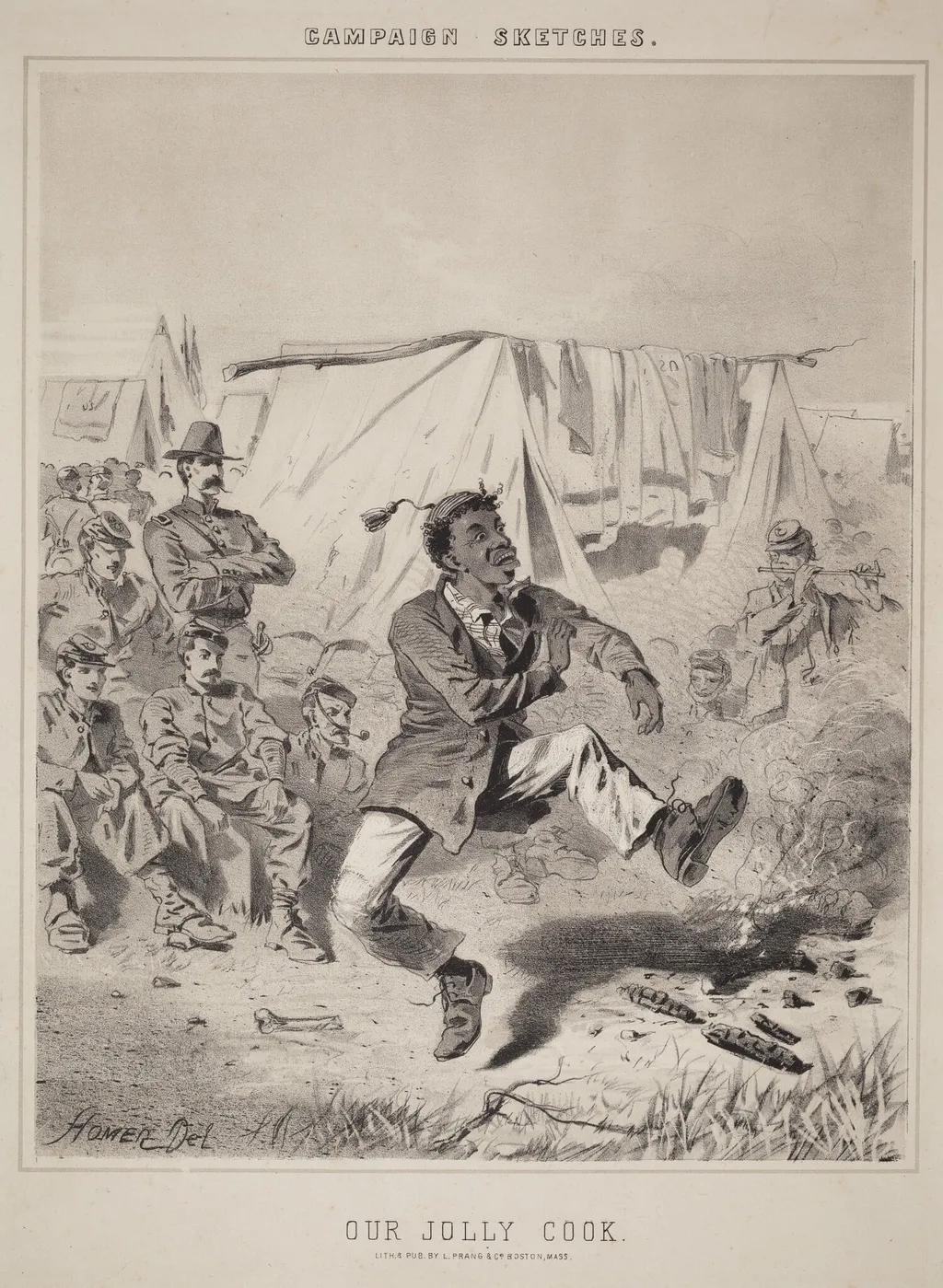 Campaign Sketches: Our Jolly Cook, by Winslow Homer, ink, 1863