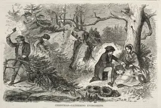 Christmas–Gathering Evergreens, by Winslow Homer, 1858