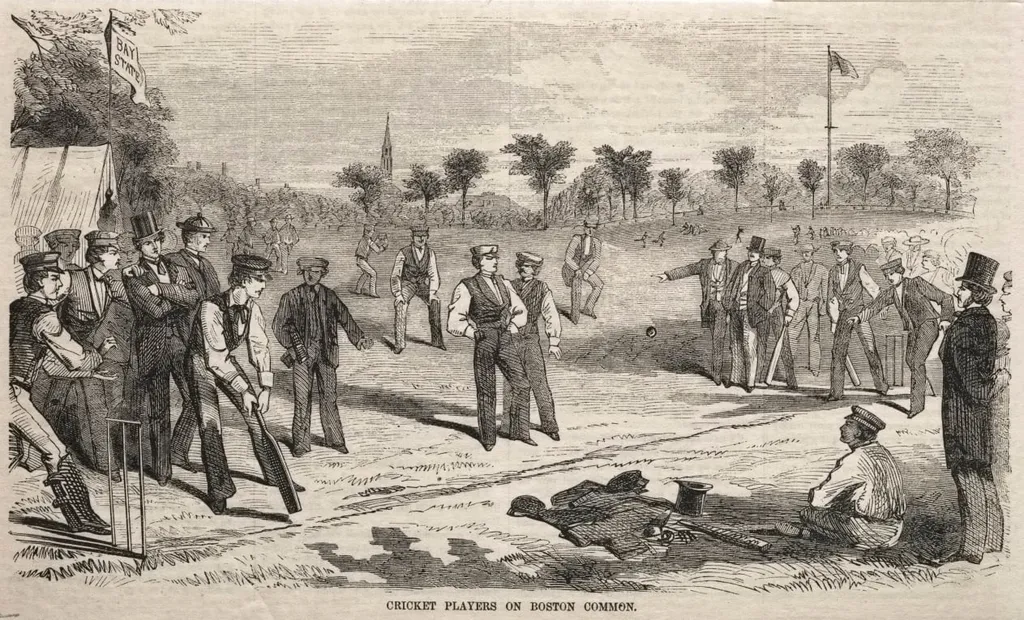 Cricket Players on Boston Common, by Winslow Homer, 1859