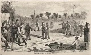 Cricket Players on Boston Common, by Winslow Homer, 1859