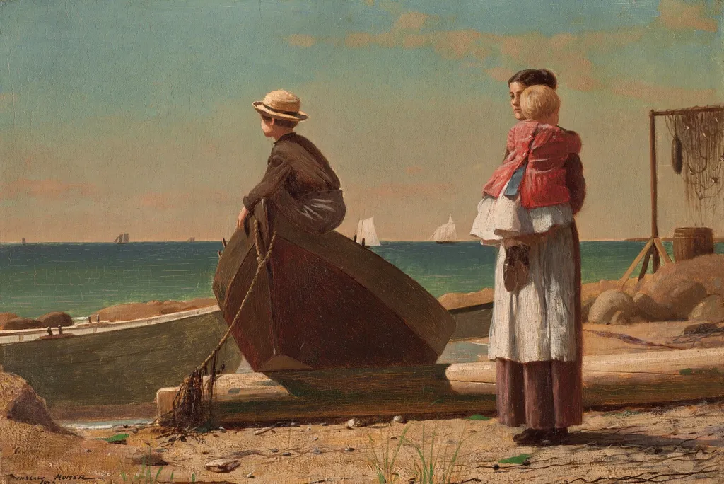 Dad's Coming!, by Winslow Homer, oil, 1873