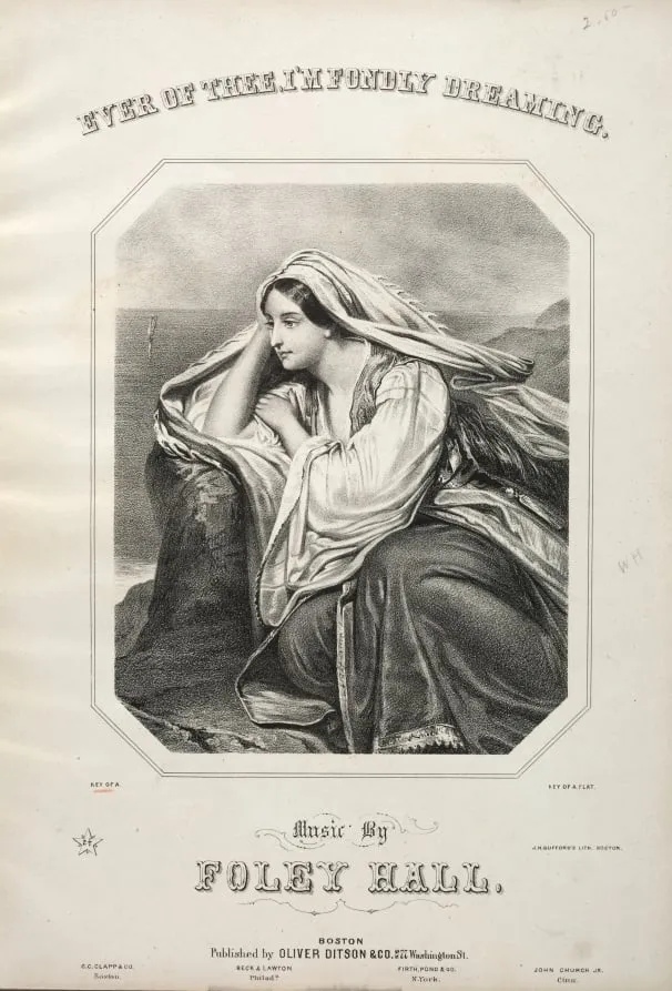 Ever of Thee, I'm Fondly Dreaming - Sheet Music Cover, by Winslow Homer, 1854