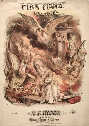 Fire Fiend - Sheet Music Cover, by Winslow Homer