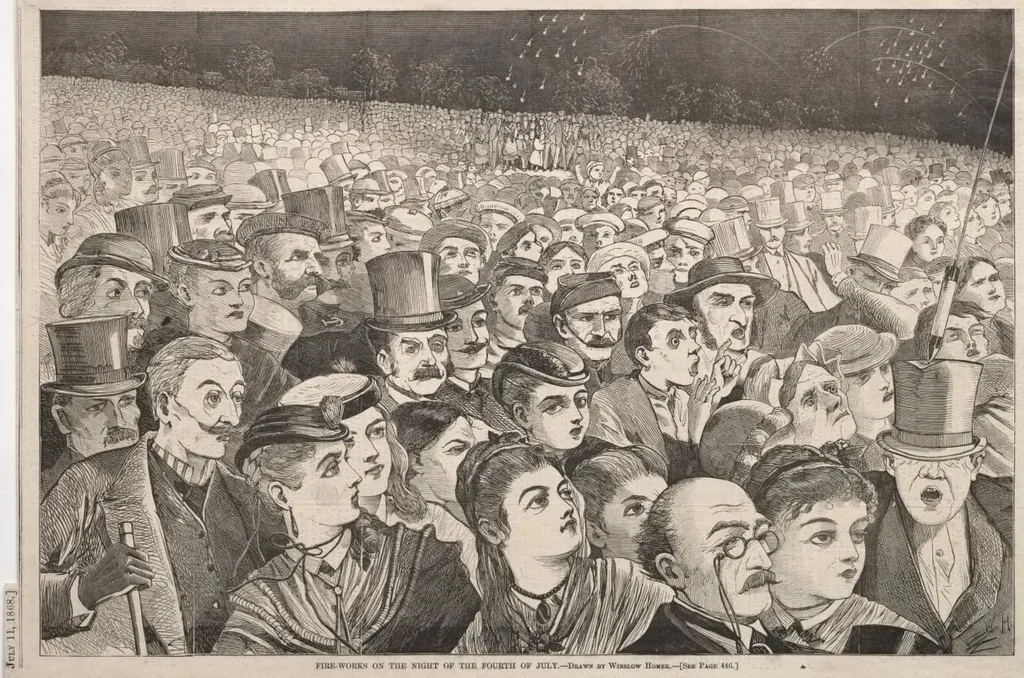 Fire-Works on the Night of the Fourth of July, by Winslow Homer, 1868