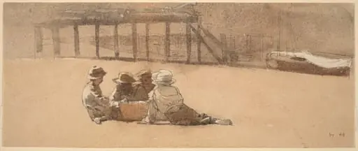 Four Boys on a Beach, by Winslow Homer