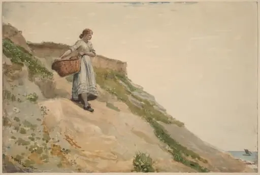 Girl Carrying a Basket, by Winslow Homer