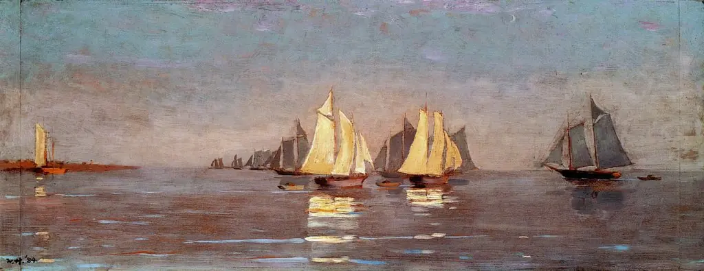 Gloucester Mackerel Fleet at Dawn, by Winslow Homer