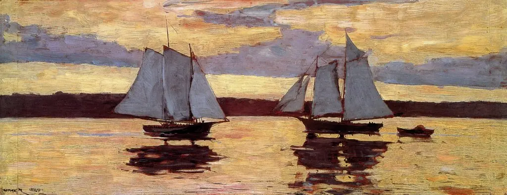 Gloucester Mackerel Fleet at Sunset, by Winslow Homer