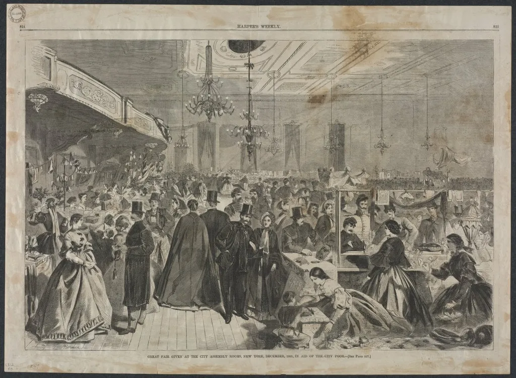 Great Fair Given at the City Assembly Rooms, New York, December, 1861, in Aid of the City Poor, by Winslow Homer, 1861