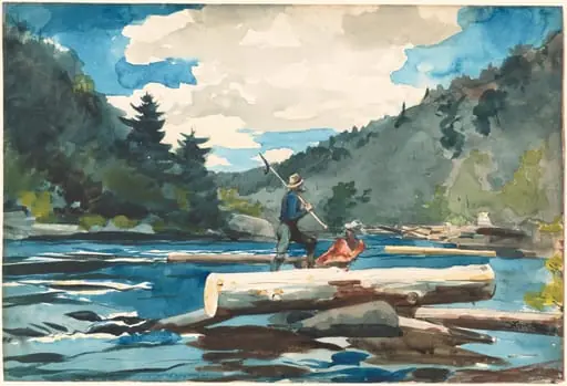 Hudson River, Logging, by Winslow Homer