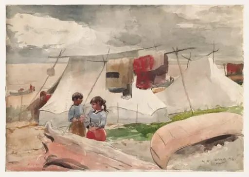 Indian Camp, Roberval, P.Q., by Winslow Homer