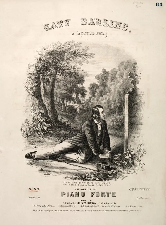Katy Darling - Sheet Music Cover, by Winslow Homer, 1857