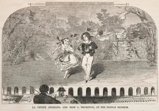 La Petite Angelina and Miss C. Thompson, at the Boston Museum, by Winslow Homer, 1859