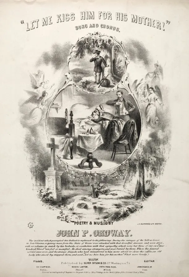 Let me Kiss him for his Mothers - Sheet Music Cover, by Winslow Homer, 1859