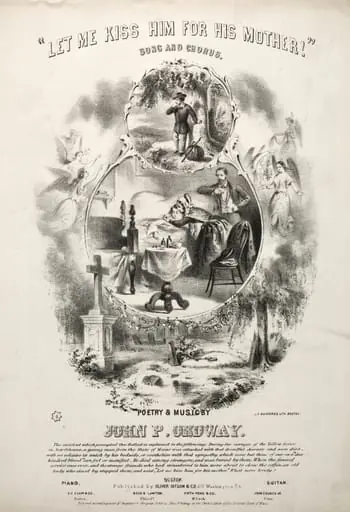 Let me Kiss him for his Mothers - Sheet Music Cover, by Winslow Homer