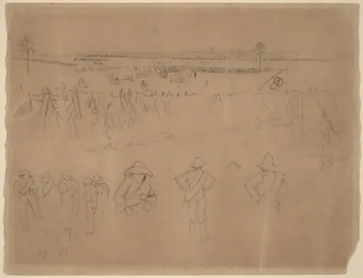 Line-ups and Trenches [recto], by Winslow Homer