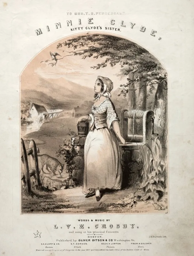 Minnie Clyde - Sheet Music Cover, by Winslow Homer, 1857