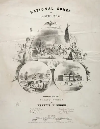 National Songs of America - Sheet Music Cover, by Winslow Homer