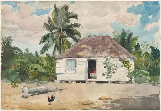 Native hut at Nassau, by Winslow Homer