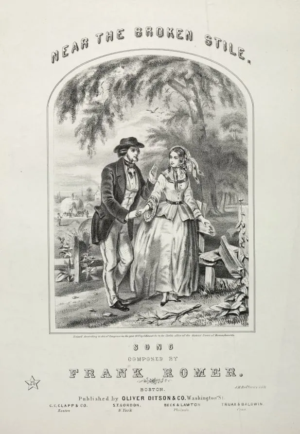 Near the Broken Stile - Sheet Music Cover, by Winslow Homer, 1857