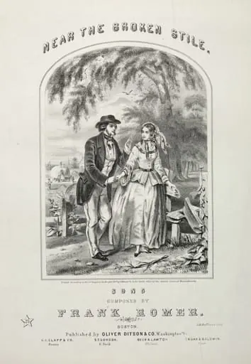 Near the Broken Stile - Sheet Music Cover, by Winslow Homer