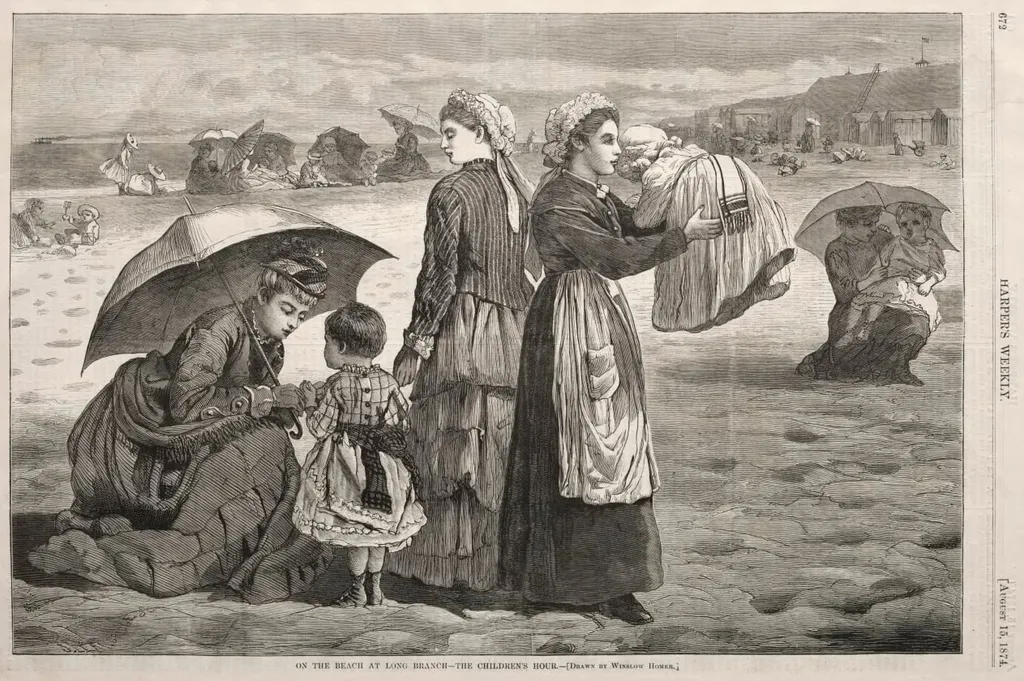 On the Beach at Long Branch - The Children's Hour, by Winslow Homer, 1874