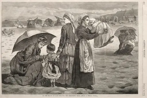 On the Beach at Long Branch - The Children's Hour, by Winslow Homer